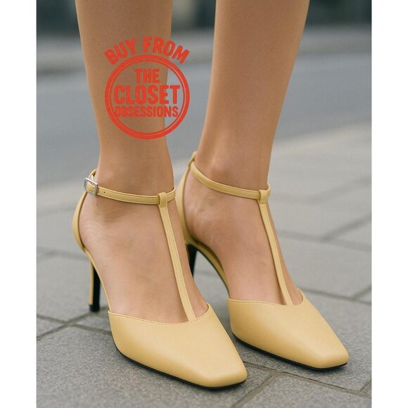 ZARA Yellow Leather Slingback Heels NWT | Blogger Favorite - Picture 2 of 16